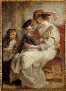 Portrét Helene Fourmentové (1614-1673), malířovy druhé manželky se dvěma dětmi manželského páru Obraz Pierre Paul (Pierre-Paul) Rubens (nebo Peter Paul nebo Petrus Paulus) (1577-1640) 1634 ne. 1,15x0,85m od Peter Paul Rubens
