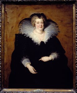 Portrét Marie de Medici (Marie de Medicis) (1573-1642), francouzské královny, manželky Jindřicha IV. Obraz Pierre Paul (Pierre-Paul) Rubens (nebo Peter Paul nebo Petrus Paulus) (1577-1640). 1622 ne. 1,3x1,08 m Madrid, Musee du Prado od Peter Paul Rubens