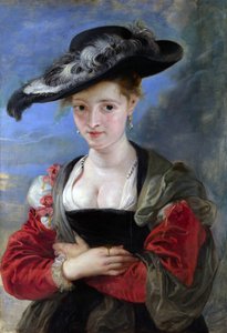 Portrét Susanny Lunden (?) (Slámový klobouk) cca 1622-5 (olej na panelu) od Peter Paul Rubens