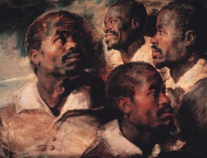 Studie hlavy černého (olej na plátně) od Peter Paul Rubens