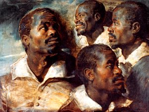 Studie hlavy černého, 17. století od Peter Paul Rubens