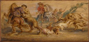 Studie na "The Bear Hunt" (pro Alcázar, Madrid) od Peter Paul Rubens