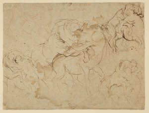 Studium mužských postav a ženských kentaurů (Centaurides) (verso) od Peter Paul Rubens