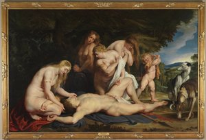 Smrt Adonise (s Venuší, Amorem a třemi Gráciemi) od Peter Paul Rubens
