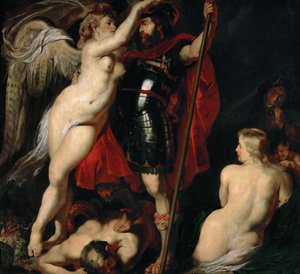 Hrdina ctnosti Mars, je ověnčen bohyní vítězství, asi 1616. od Peter Paul Rubens