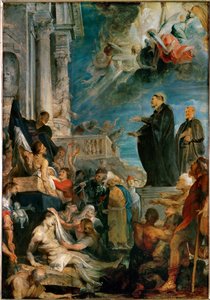 Zázraky svatého Františka Xaverského (malba na dřevě) od Peter Paul Rubens