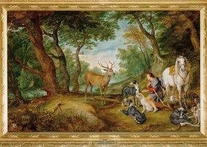 Vidění svatého Huberta (malba na plátně) od Peter Paul Rubens