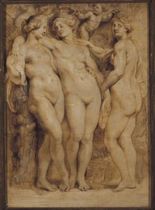 Tři grácie ( Monochromatický obraz od Peter Paul Rubens