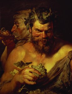 Dva Satyry (olej na panelu) od Peter Paul Rubens