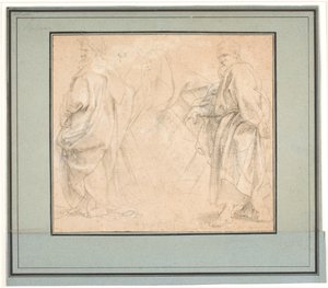 Dvě studie pro svatého Ondřeje a studie pro starověkého kněze (Melchisedech?) od Peter Paul Rubens