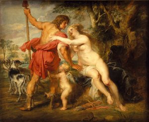 Venuše a Adonis, kolem 1635 od Peter Paul Rubens