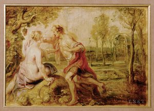 Vertumnus a Pomona (malba na dřevě) od Peter Paul Rubens