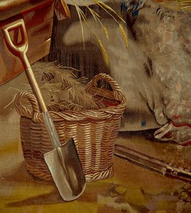 Klanění Ježíše Krista, detail tapisérie vlámské školy, cca 1600-50