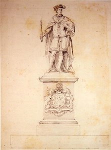 Design pro sochu Edwarda VI. (1537-53) c.1737-39 (pero a inkoust na papíře)