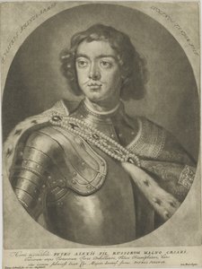 Portrét císaře Petra I. Velikého 1672-1725, um 1700. od Peter Schenk