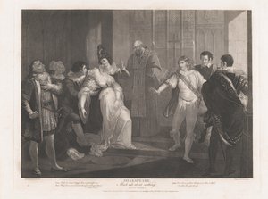 Hero Fainting in Church Shakespeare, Much Ado About Nothing..., poprvé publikováno v roce 1789, znovu vydáno v roce 1852.