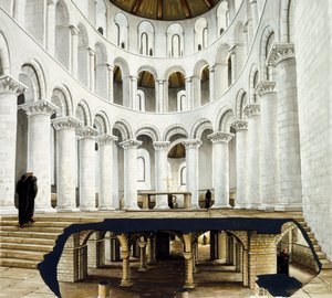 Presbytář a krypta v opatství svatého Augustina, c12. století, c1990-2010