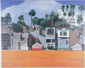 Domy pod útesem, Santa Monica, USA, 2002 (olej na plátně)