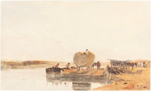 Večer na Foss Dyke poblíž Lincolnu od Peter de Wint