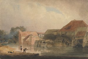 Riverside Scene Starý mlýn, 1805-10. od Peter de Wint