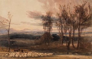 Winters Dusk, cca 1830 (wc na papíře) od Peter de Wint