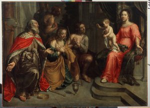 ""Hříšníci před Pannou"" (Hříšníci před Pannou) Malba od Peetera (Petera) van Linta (1609-1690) Státní muzeum pod širým nebem Palace Gatchina, Petrohrad ze 17. století
