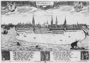 Pohled na Hamburk od Peter van der Doort