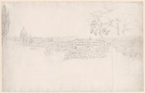 Fantasy Panorama Říma od svatého Petra po Castel San Angelo od Peter von Hess