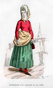 Buržoazie v kostýmu doby Karla VI. Francie, 1382 1882-1884. od Petit