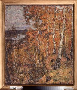 Podzimní elegie. Obraz Pyotr Ivanovič Petrovičev (Pyotr Petrovičev) (1874-1947), olej na plátně