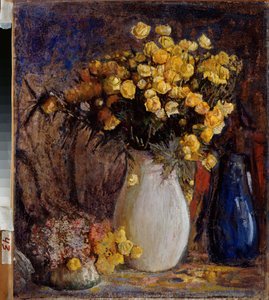 Nenuphars dans un vase blanc (Lekníny v bílém džbánu) - Malba Petra Ivanoviče Petrovičeva (Pyotr Petrovičev) (1874-1947), olej na plátně - ruské umění konce 19.-20. století, modernismus - Státní muzeum umění V Surikov, Krasnojarsk (Rusko)
