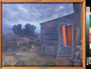 Modrá krajina (Blue Landscape) - Obraz Pyotr (Piotr, Petr) Savvich Utkin (Utkin) (1877-1934), olej na plátně - ruské umění