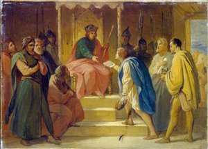 Velký princ Andrei Bogolioubski (před rokem 1100-po roce 1193) přijímá řemeslníky vyslané císařem Frederique Barberousse (Frederique I. z Hohenstauffenu