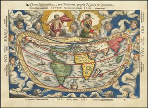 1553 mapa - Charta Cosmographica, Cum Ventorum Propria Natura et Operatione