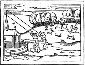 Použití astrolábů k výpočtu výšky věže, 1539
