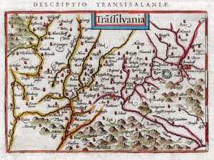 Mapa Transylvánie 1616 od Petrus Bertius