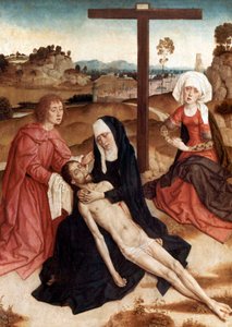 Oplakávání nad mrtvým Kristem, kolem 1444 (olej na desce) od Petrus Christus