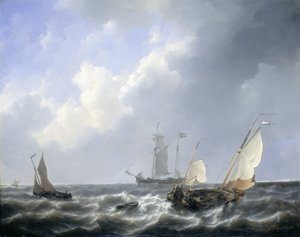 Přímořská krajina z Zeeland Waters, poblíž ostrova Schouwen