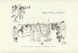 Zima v Londýně, bruslení v Kensington Gardens