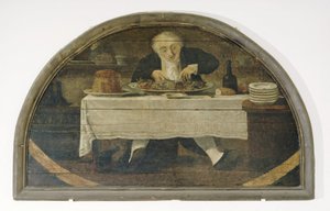 Au Gourmand; označení pro obchodníka s jedlým zbožím Corcellet od Philibert Louis Debucourt