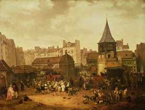 Radost v Les Halles na oslavu narození Dauphina Louise Francouzského (1781-89) 21. ledna 1781, 1783 od Philibert Louis Debucourt