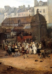 Rejouissance udělené městem Paris aux Halles dne 21.01.1782 u příležitosti narození dauphina Ludvíka Josefa Francouzského od Philibert Louis Debucourt