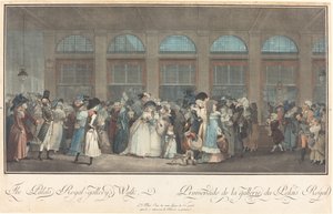 The Palais Royal - Gallery Walk Promenade de la Galerie du Palais Royal, 1787. od Philibert Louis Debucourt