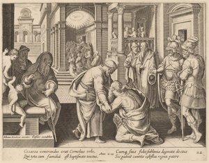 Cornelius uctívající svatého Petra