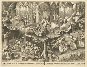 Podobenství o moudrých a pošetilých pannách od Philip Galle, after Pieter Bruegel the Elder