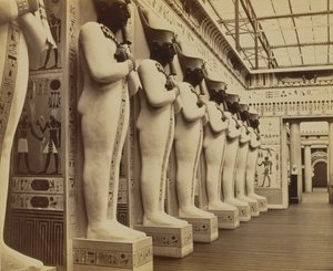 Egyptský dvůr a fasáda sálu Kolosů, Crystal Palace, Sydenham, 1854