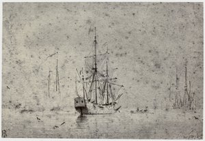 Willem van der Velde, lodní doprava od Philip Henry Delamotte