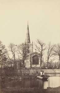 Kostel z břehu řeky od Philip Henry Dellamotte