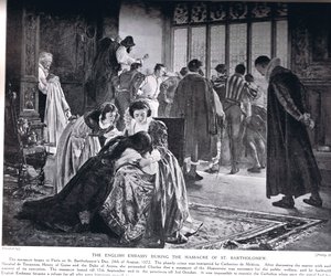 Anglické velvyslanectví během masakru svatého Bartoloměje, ilustrace z 