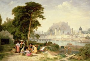 Město Salzburg, Arcibiskupský palác na skále od Philip Hutchins Rogers